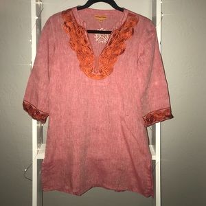 Roberta Freymann tunic beach coverup in coral